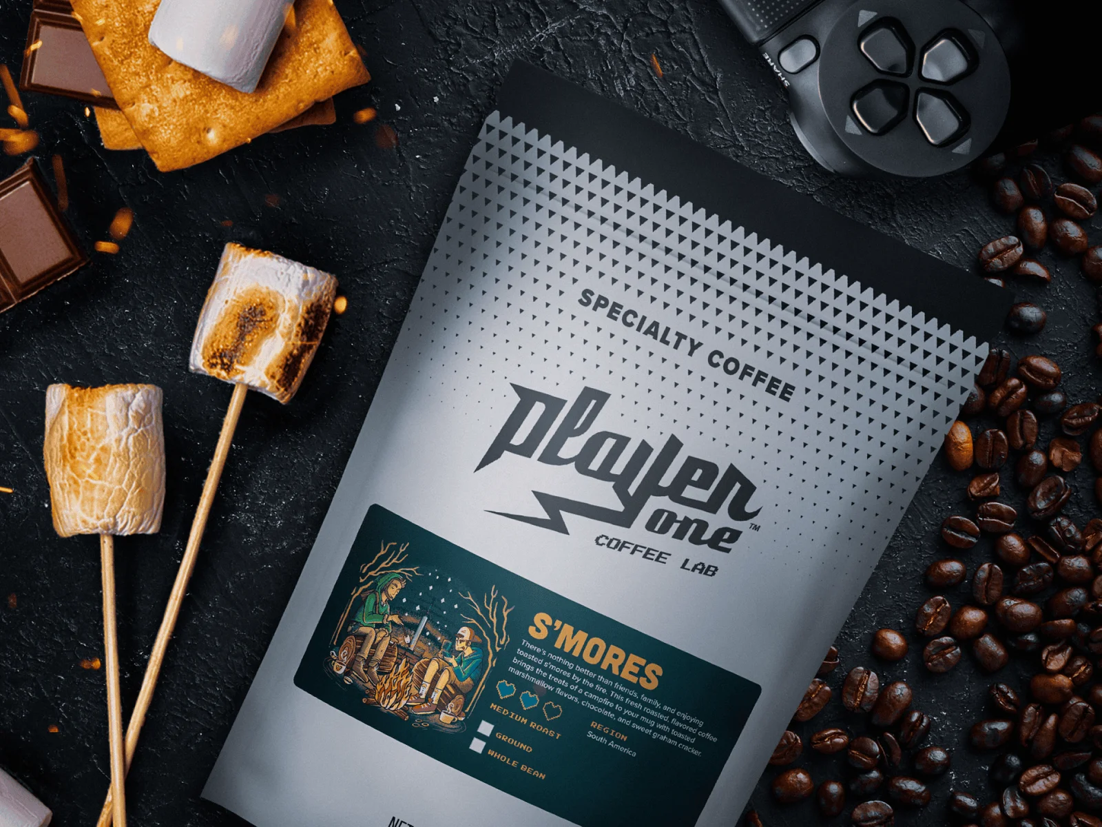 Player One Coffee banner artwork